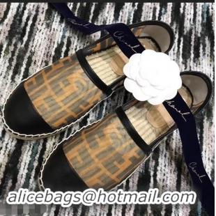 Discount Imitation Fendi FF Logo Espadrilles F861003 Beige