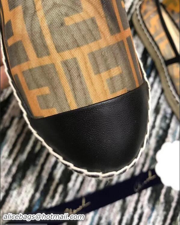 Discount Imitation Fendi FF Logo Espadrilles F861003 Beige