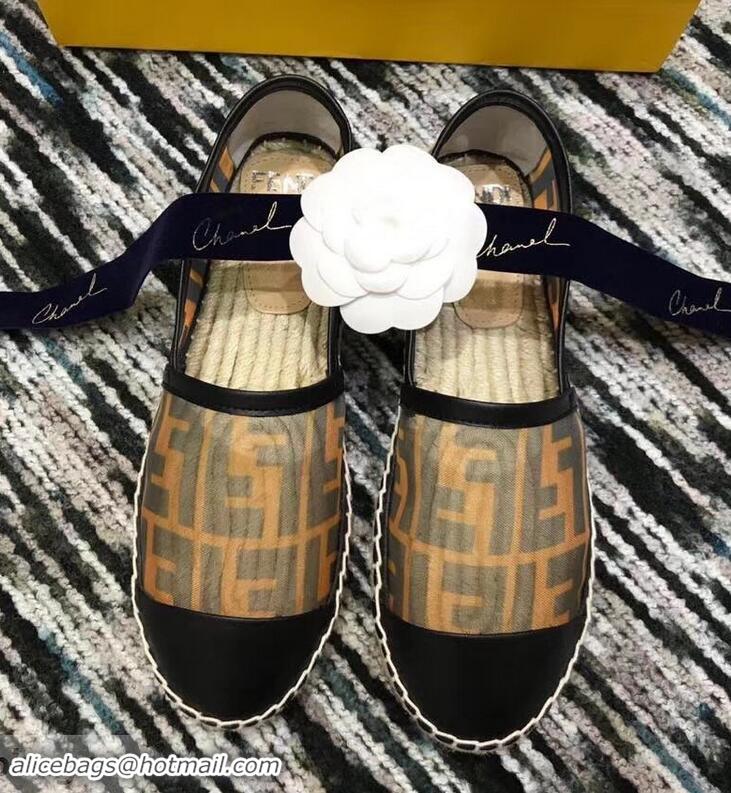 Discount Imitation Fendi FF Logo Espadrilles F861003 Beige