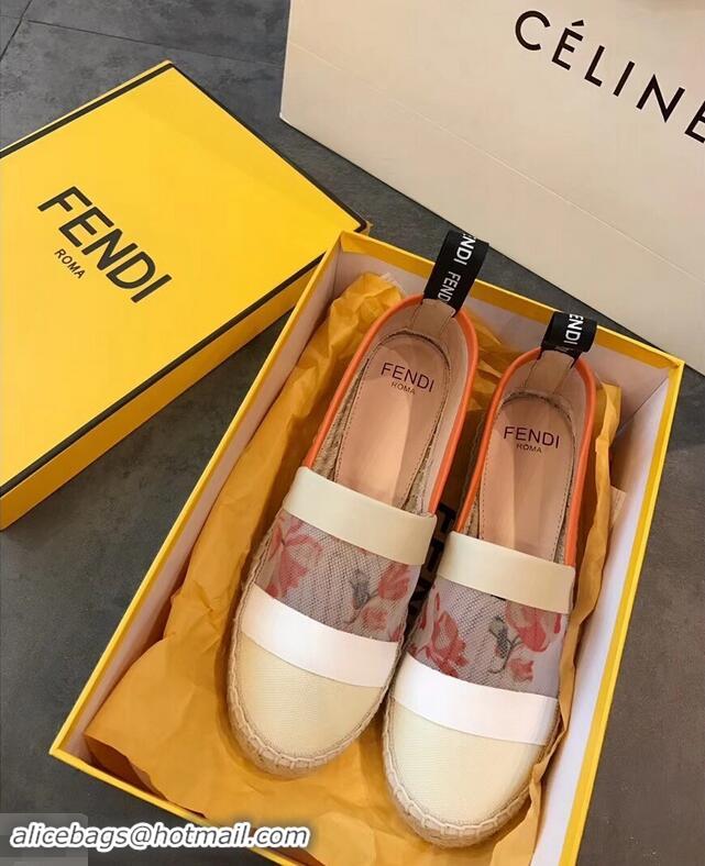 Grade Cheap Fendi Technical Mesh Canvas Espadrilles F861004 White