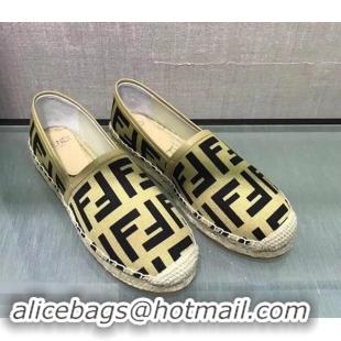 Elegant Discount Fendi FF Logo Canvas Espadrilles F81825