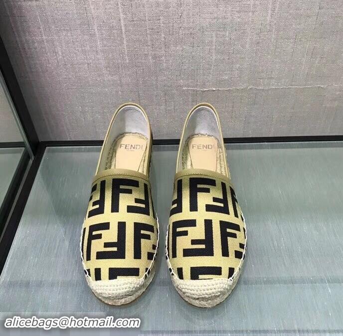 Elegant Discount Fendi FF Logo Canvas Espadrilles F81825