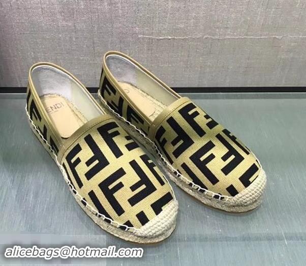 Elegant Discount Fendi FF Logo Canvas Espadrilles F81825