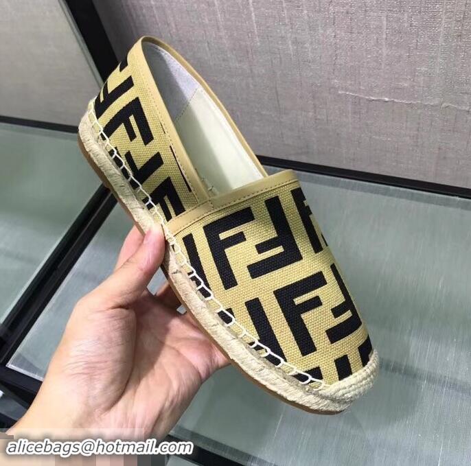 Elegant Discount Fendi FF Logo Canvas Espadrilles F81825