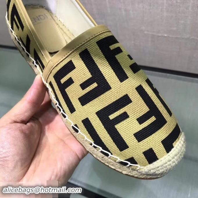 Elegant Discount Fendi FF Logo Canvas Espadrilles F81825