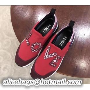 Buy Cheapest Fendi Love Logo Sneakers F81065 Red