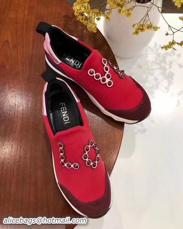 Buy Cheapest Fendi Love Logo Sneakers F81065 Red