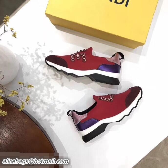 Buy Cheapest Fendi Love Logo Sneakers F81065 Red