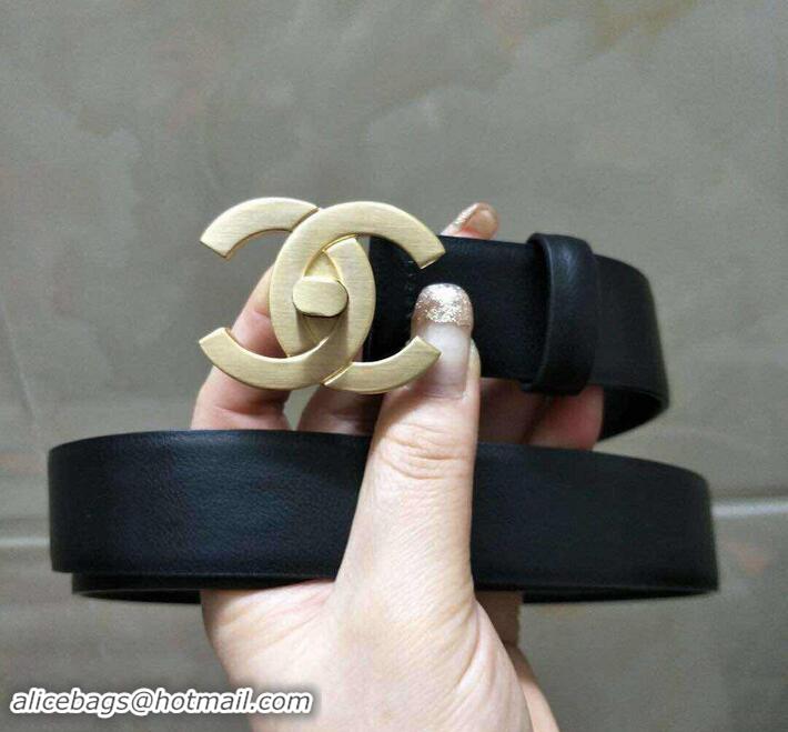 Pretty Style Chanel Smooth Calfskin Belt With Gold Buckle 550168