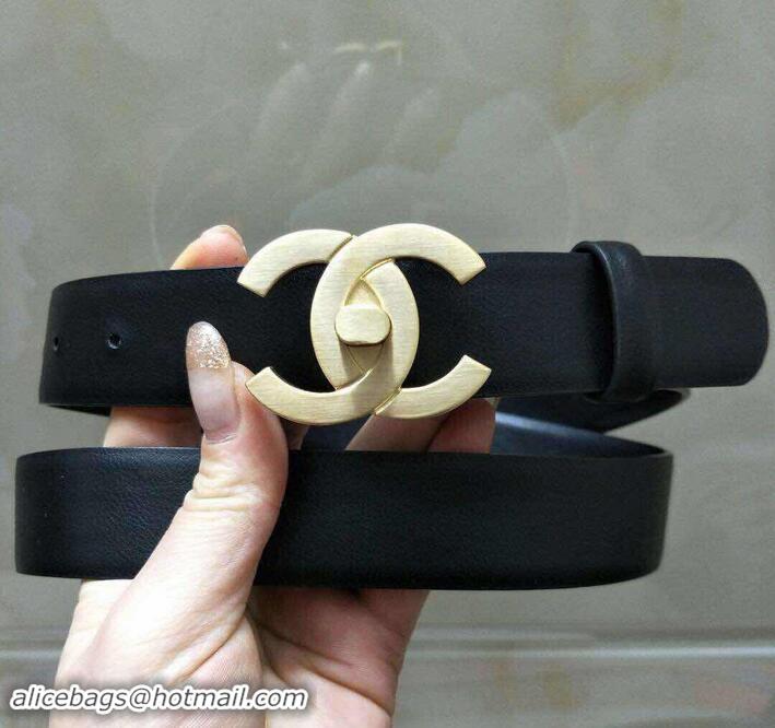 Pretty Style Chanel Smooth Calfskin Belt With Gold Buckle 550168