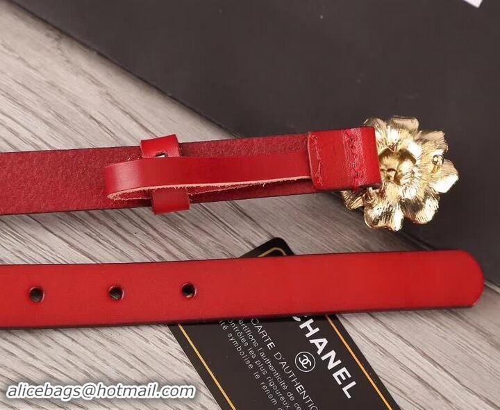 Good Quality Chanel Flower Belt 2cm Red 550170