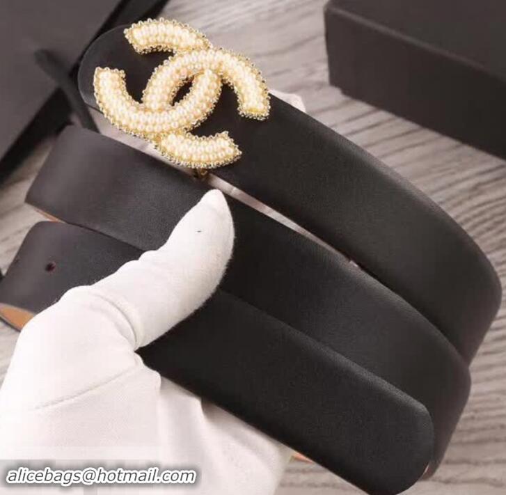 Hot Style Chanel CC Belt 30mm Width Black 550172