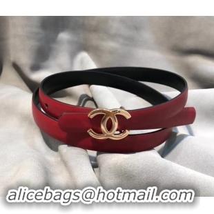 Luxury Classic Chanel CC Belt 15mm Width 550173 Red