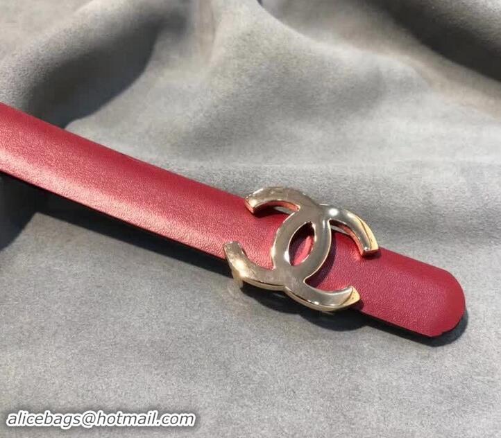 Luxury Classic Chanel CC Belt 15mm Width 550173 Red