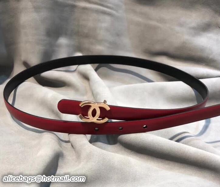 Luxury Classic Chanel CC Belt 15mm Width 550173 Red