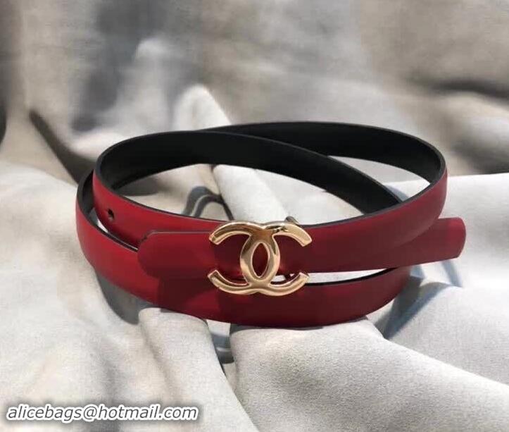 Luxury Classic Chanel CC Belt 15mm Width 550173 Red