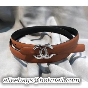 Classic Hot Chanel CC Belt 15mm Width 550173 Brown