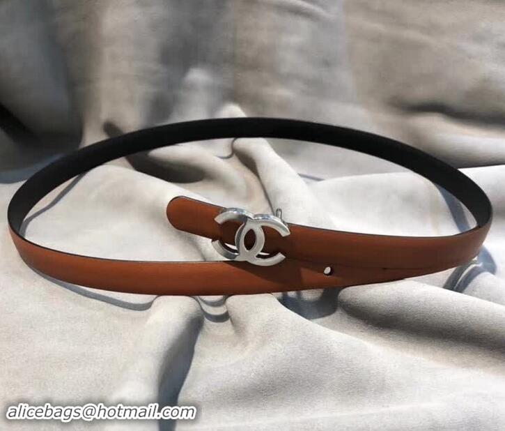 Classic Hot Chanel CC Belt 15mm Width 550173 Brown