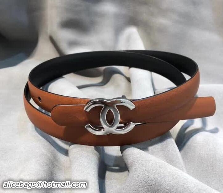 Classic Hot Chanel CC Belt 15mm Width 550173 Brown