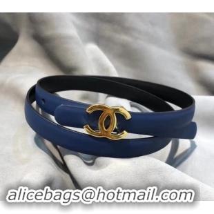 Stylish Chanel CC Belt 15mm Width 550173 Blue