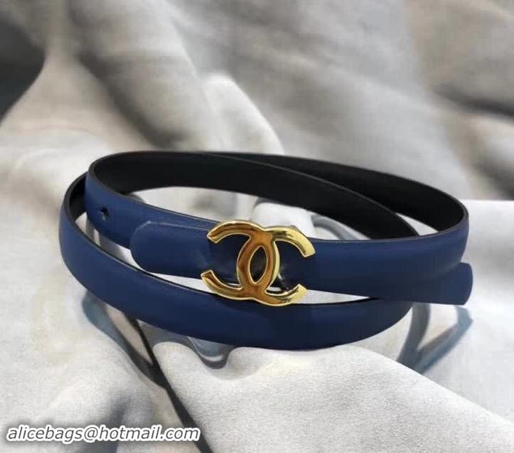 Stylish Chanel CC Belt 15mm Width 550173 Blue