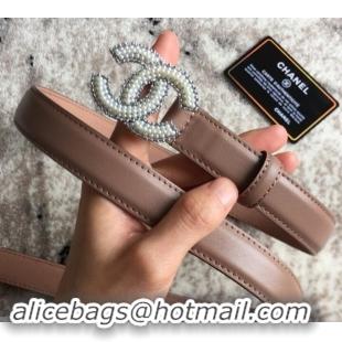 Best Price Chanel CC Pearls Belt 25mm Width 550174 Taupe