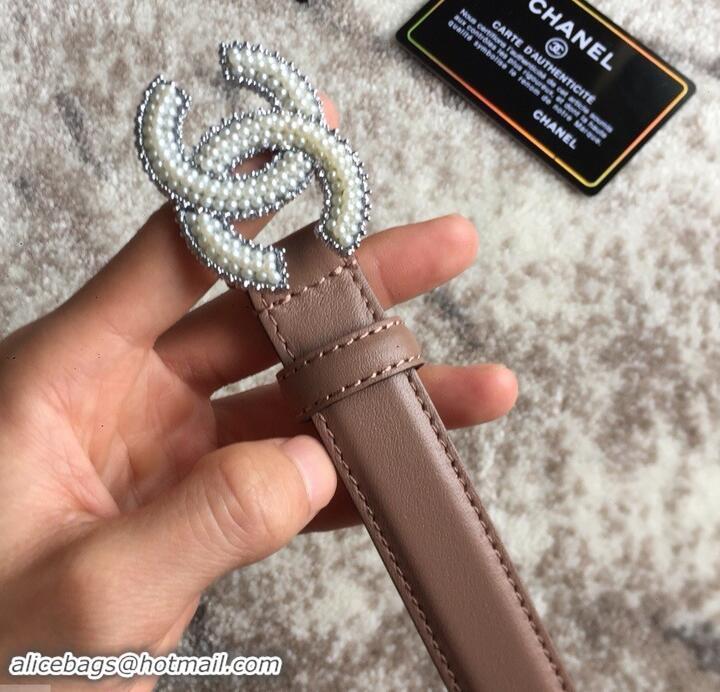 Best Price Chanel CC Pearls Belt 25mm Width 550174 Taupe