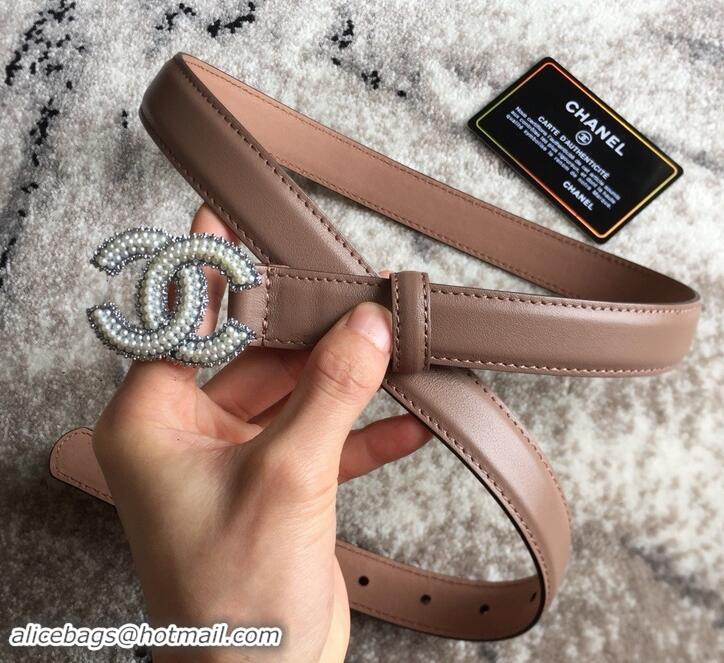 Best Price Chanel CC Pearls Belt 25mm Width 550174 Taupe