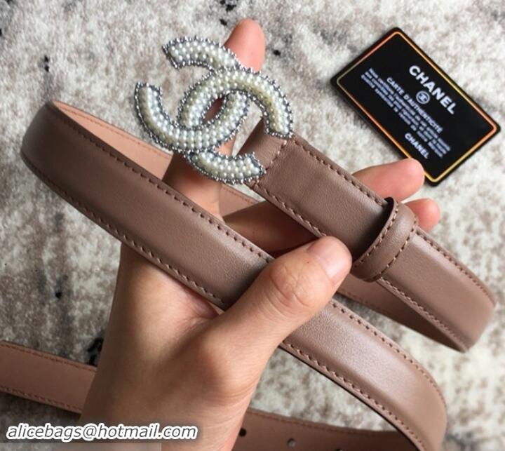 Best Price Chanel CC Pearls Belt 25mm Width 550174 Taupe