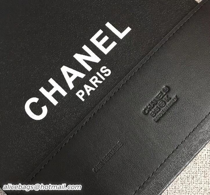 Discount Chanel Width 5.3cm Leather Belt Black with Resin CC Logo 550194