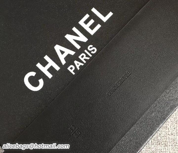 Duplicate Chanel Width 5.3cm Patent Leather Belt Black with White CC Logo 550101