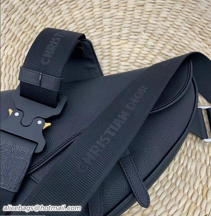 Buy Inexpensive Dior Grained Calfskin Saddle Shoulder Belt Bag CD96201 Black 2019