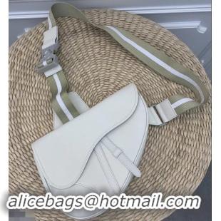 Discount Dior Grained Calfskin Saddle Shoulder Belt Bag CD96201 White 2019