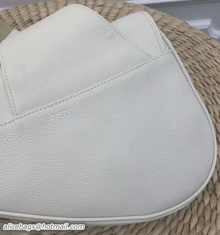 Discount Dior Grained Calfskin Saddle Shoulder Belt Bag CD96201 White 2019