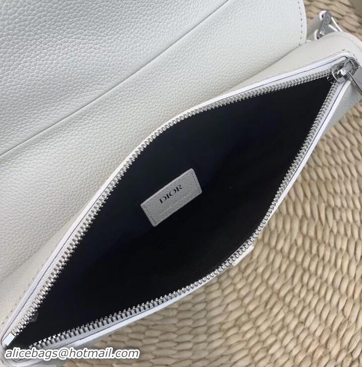 Discount Dior Grained Calfskin Saddle Shoulder Belt Bag CD96201 White 2019