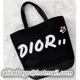 Inexpensive Dior Bee DIOR X KAWS Shopping Tote Bag CD96206 Black With White Logo 2019