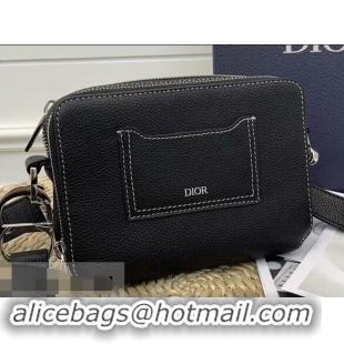 Cute Promotional Dior Grained Calfskin Camera Bag CD96213 Black 2019