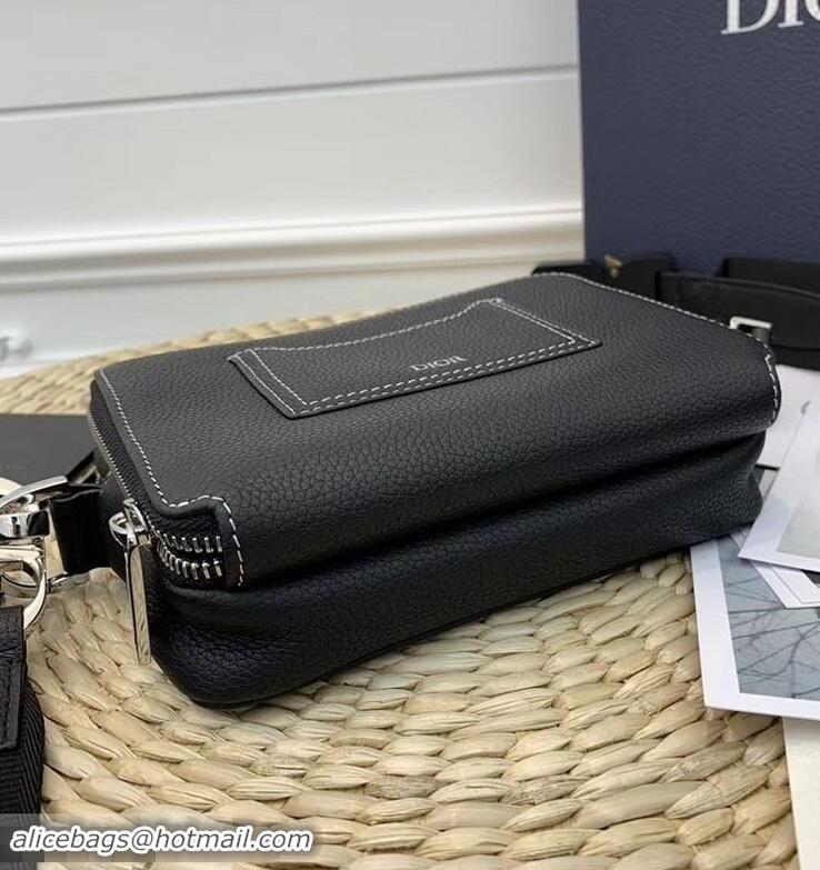 Cute Promotional Dior Grained Calfskin Camera Bag CD96213 Black 2019