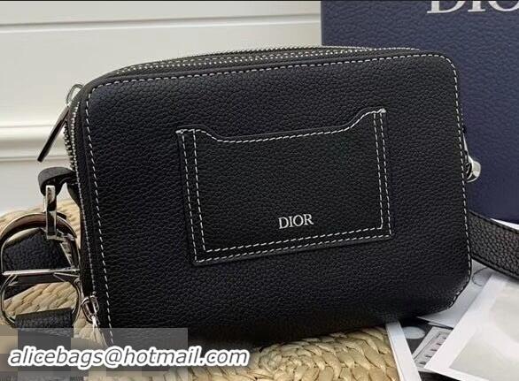 Cute Promotional Dior Grained Calfskin Camera Bag CD96213 Black 2019