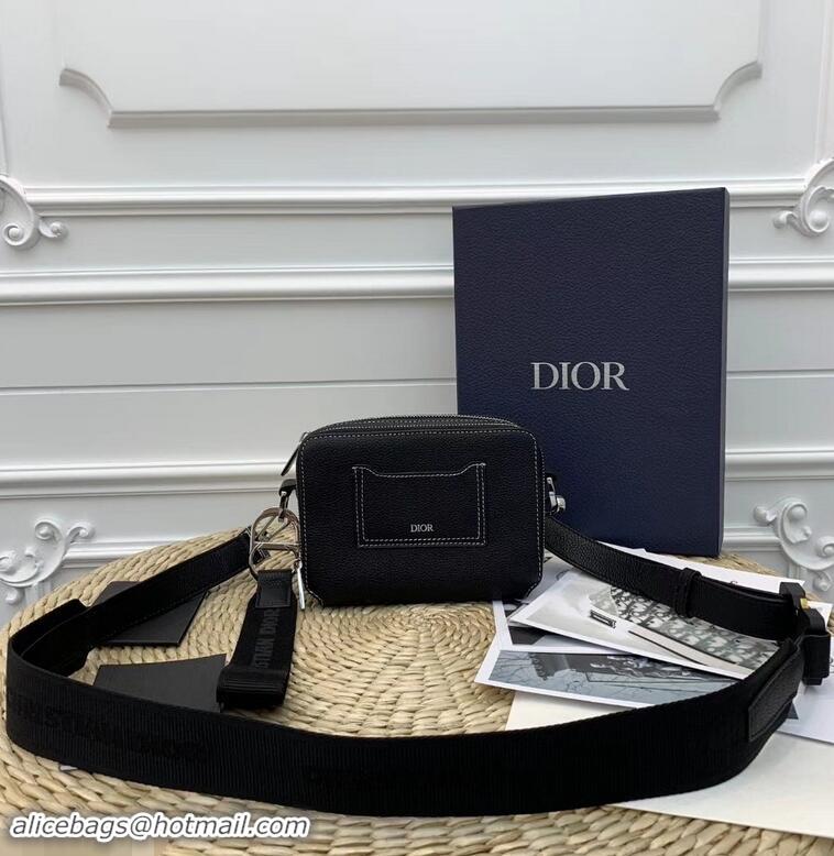 Cute Promotional Dior Grained Calfskin Camera Bag CD96213 Black 2019