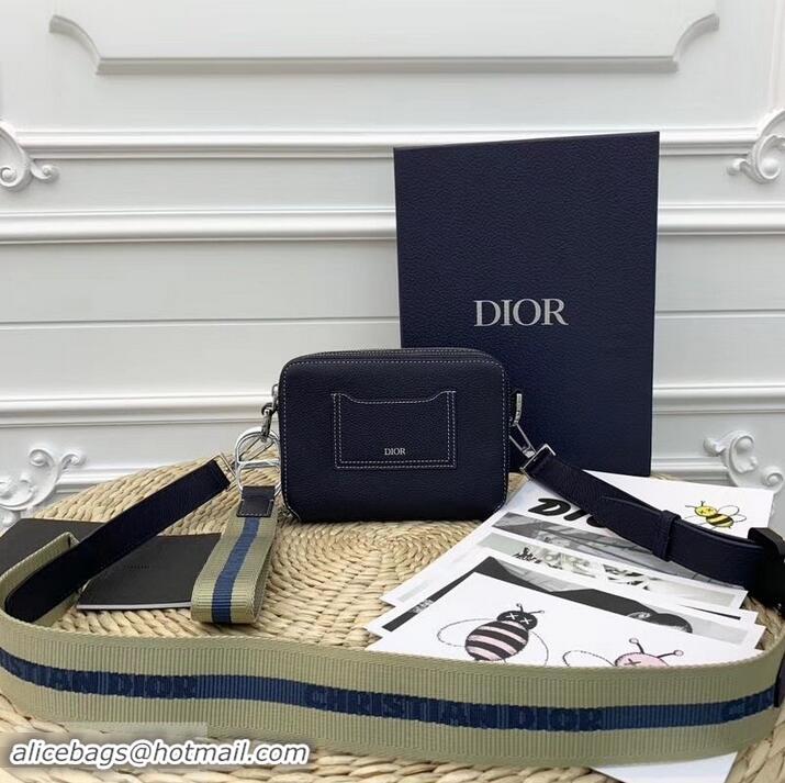 Low Cost Dior Grained Calfskin Camera Bag CD96213 Blue 2019