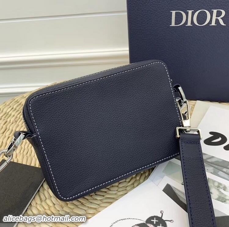 Low Cost Dior Grained Calfskin Camera Bag CD96213 Blue 2019