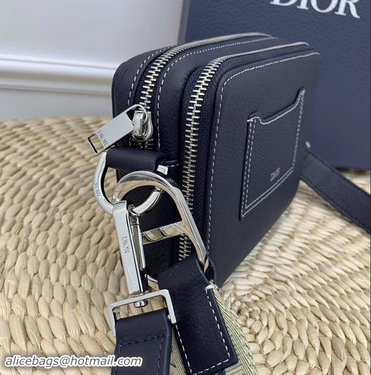 Low Cost Dior Grained Calfskin Camera Bag CD96213 Blue 2019