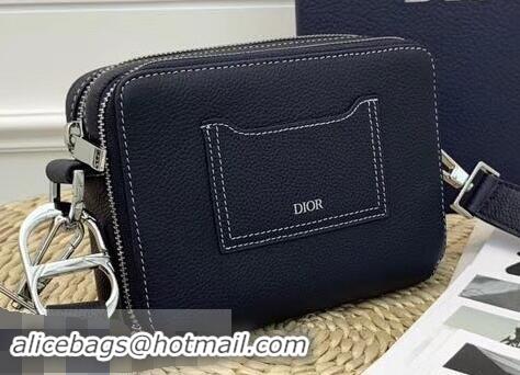 Low Cost Dior Grained Calfskin Camera Bag CD96213 Blue 2019