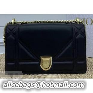 Hot Sell Cheap Dior Lambskin Diorama Medium Bag CD96218 Black/Gold 2019