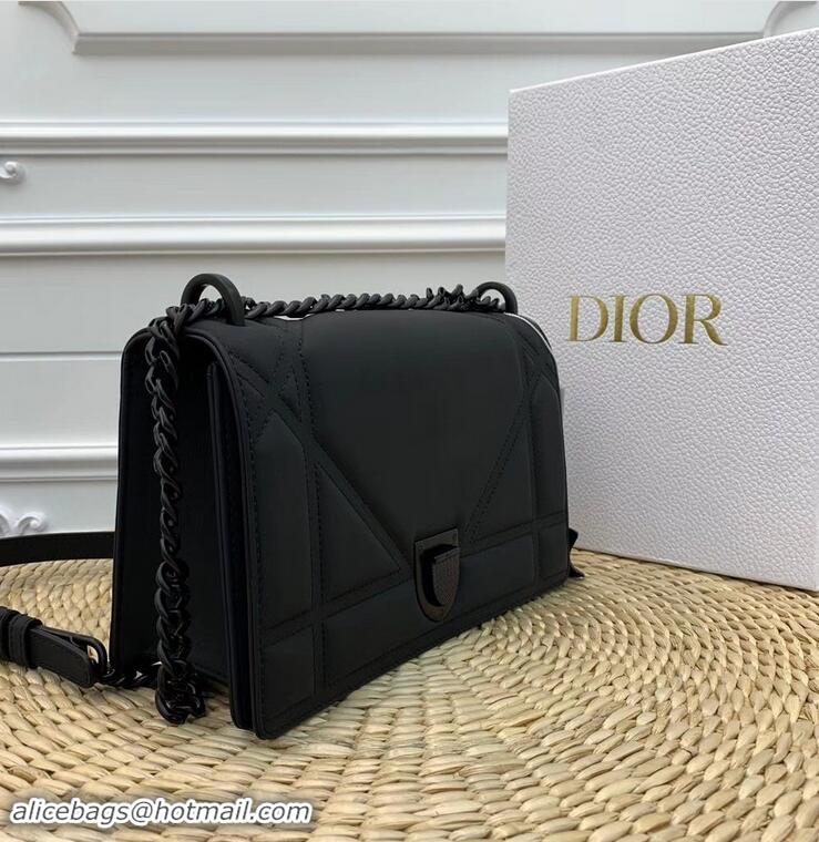 Elegant Cheap Dior Quilted Matte Calfskin Diorama Medium Bag CD96220 So Black 2019