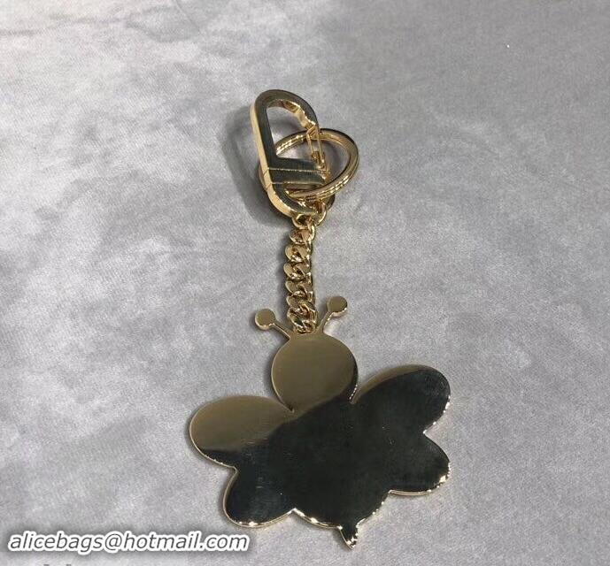 Low Price DIOR x KAWS Bee Key Ring in Gold-tone Brass and Resin CD96222 2019