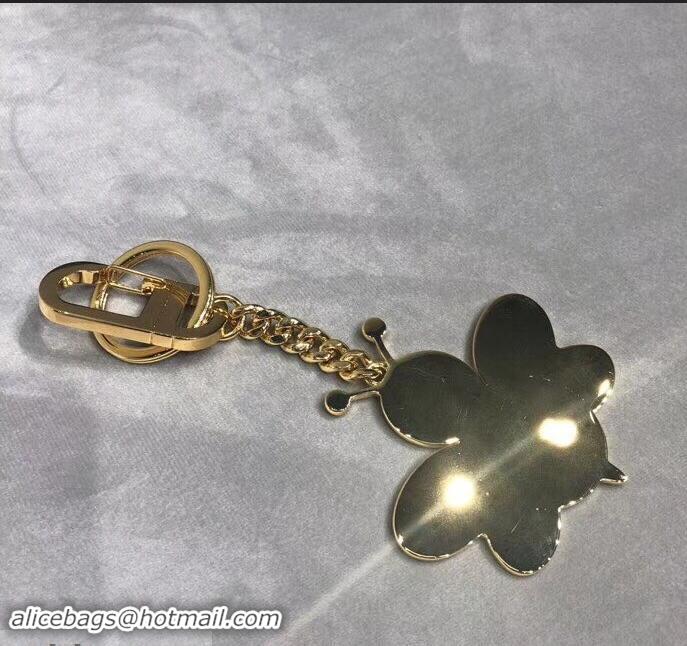 Low Price DIOR x KAWS Bee Key Ring in Gold-tone Brass and Resin CD96222 2019