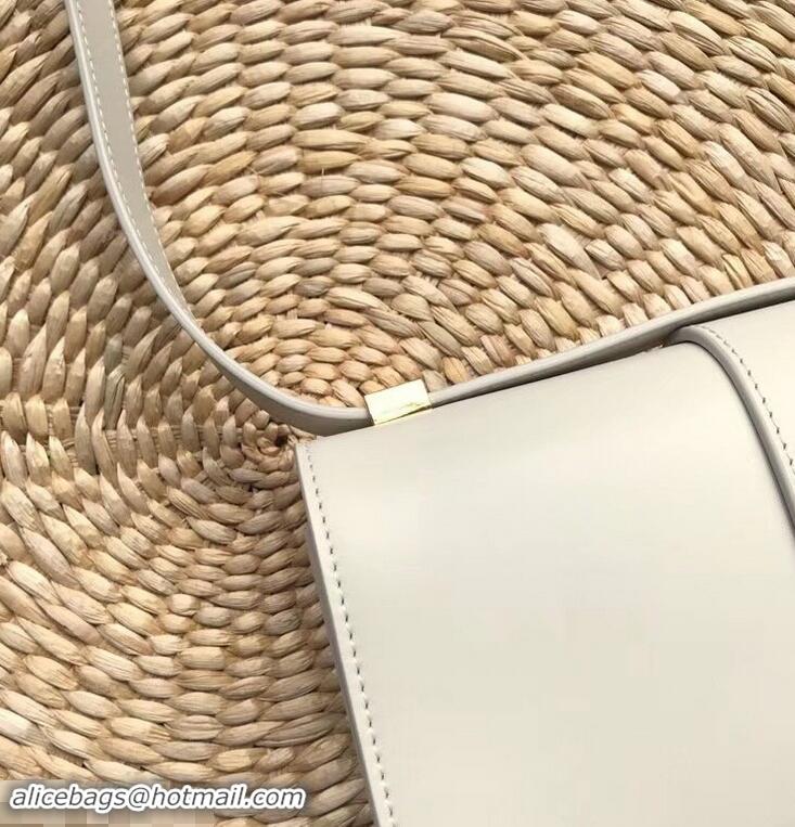 Newest Dior 30 Montaigne Flap Bag in Smooth Calfskin CD96701 White and CD Clasp 2019