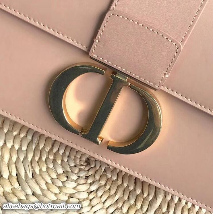 Top Quality Dior 30 Montaigne Flap Bag in Smooth Calfskin CD96701 Pale Pink and CD Clasp 2019